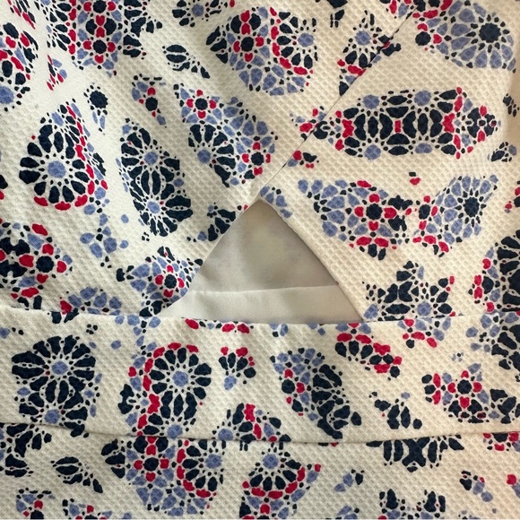 NWT CeCe Mosaic cutout fit and flare Red White and Blue dress - Picture 3 of 8